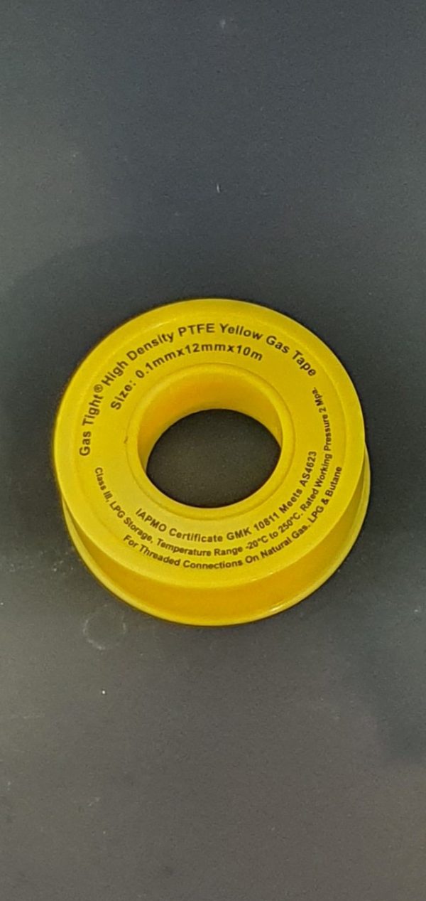 Gas Change Over Ball Valve – 12mmx10m Gas Teflon Tape Yellow GAS Approved